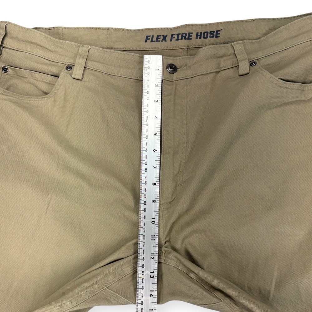 Duluth Trading Flex Fire Hose Pants Mens 46x32 Khaki Relaxed Fit Workwear Canvas - Picture 7 of 8